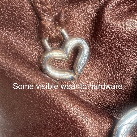 Brighton Purse Hobo Shoulder Bag Bronze Gold Metallic Leather Braided Strap - Picture 11 of 16